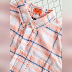 St John's Bay Men's Shirt in Coral Plaid